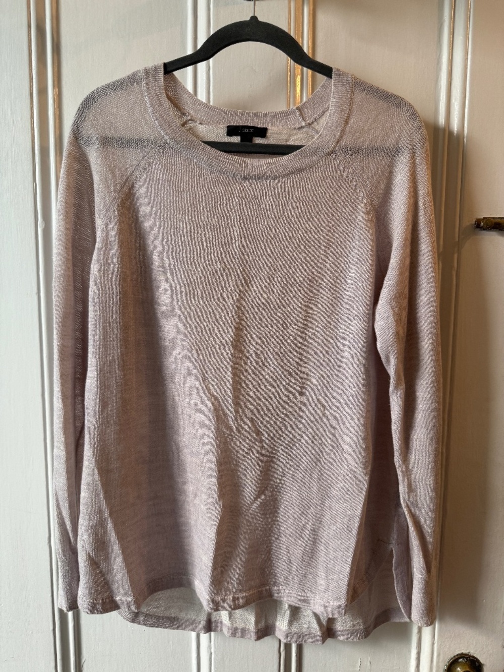 J. Crew Linen-Blend Raglan Crewneck Sweater